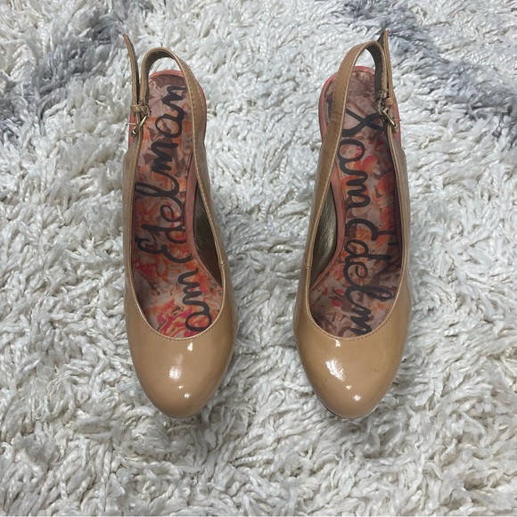 Sam Edelman Tan Leather Mallory Wedges Size 7M - Picture 4 of 7